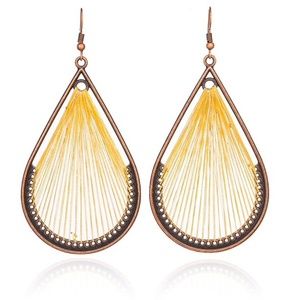 Peruvian Handmade Silk Thread Dangle Earrings NWT